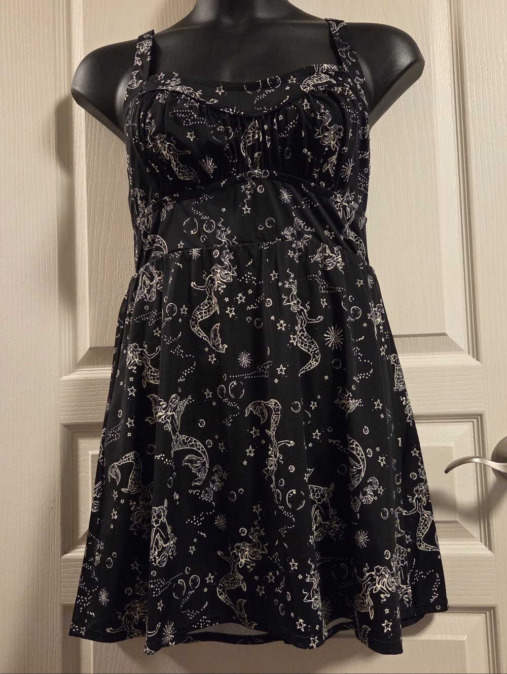Torrid Black & White Mermaid Swim Dress